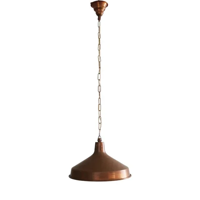 Danish Brutalist Hand-Hammered Copper Pendant Lamp from ES Horn Aalestrup, 1960s