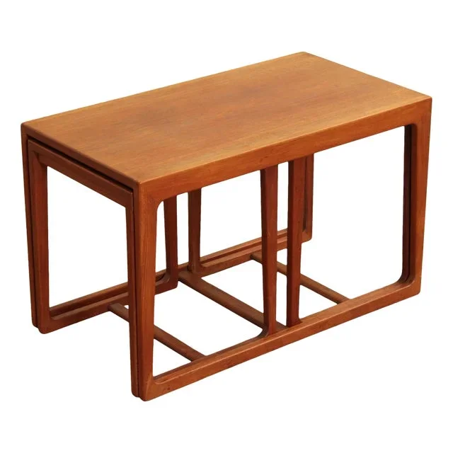 Danish Modern Set of Three Teak Nesting Tables