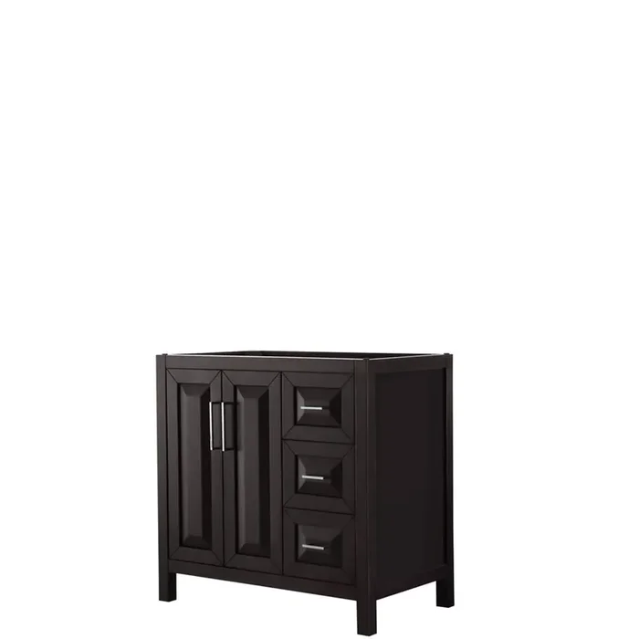 Daria 36 Inch Single Bathroom Vanity In Dark Espresso, No Countertop, No Sink, And No Mirror