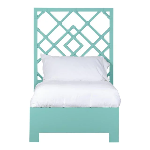 Darien Bed Twin Extra Long – Turquoise
