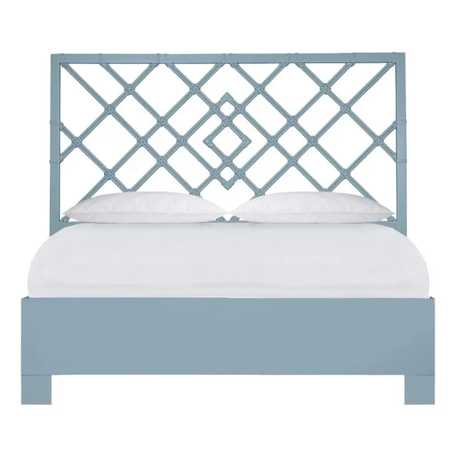 Darien Platform Bed King, Pool Blue