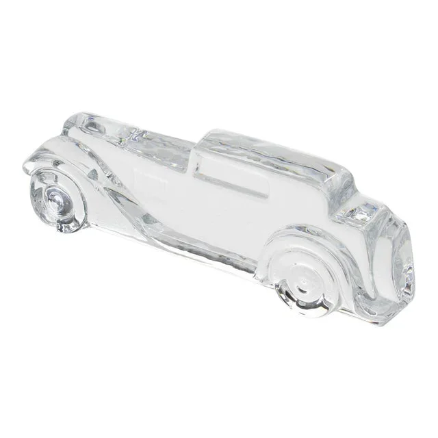 Daum Crystal Marly Car Relief Paperweight or Decorative Sculpture