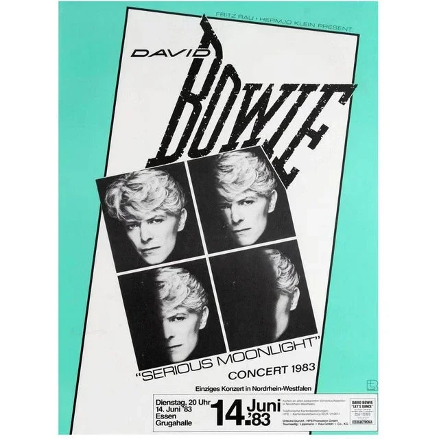 David Bowie Seriously Moonlight Poster, 1983