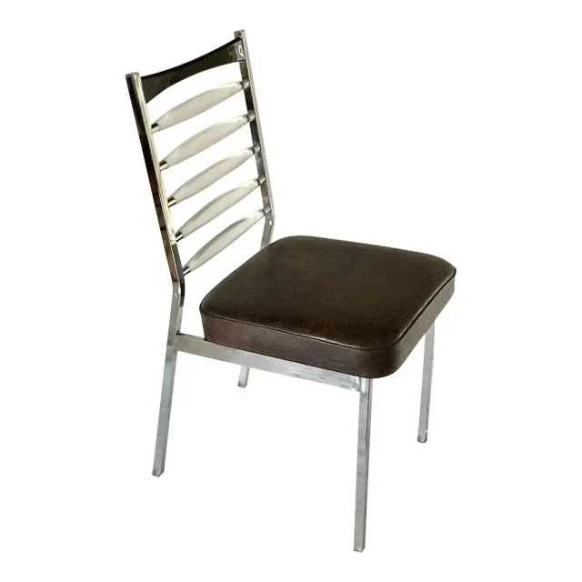 Daystrom Mid Century Modern Lucite and Chrome Ladderback Dinette Chair, Circa 70s