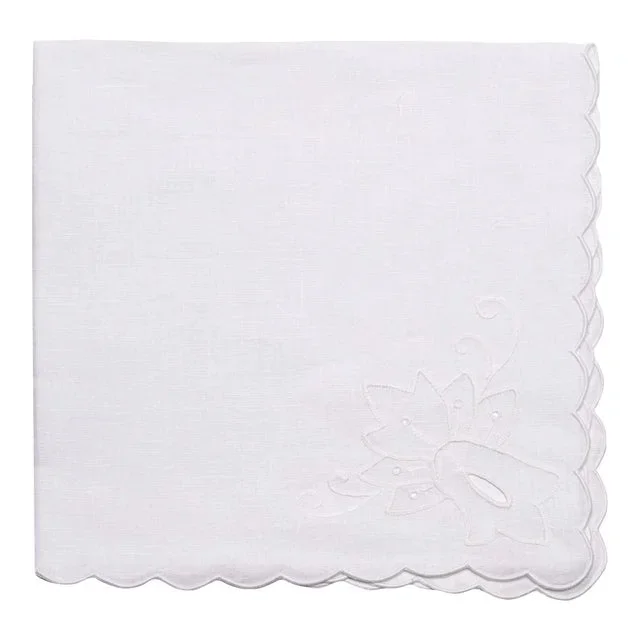 Deborah Rhodes Lotus Corner Napkin, White, Set of 4