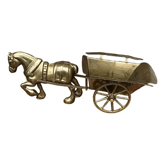 Decorative Brass Horse-Drawn Carriage, 1920s