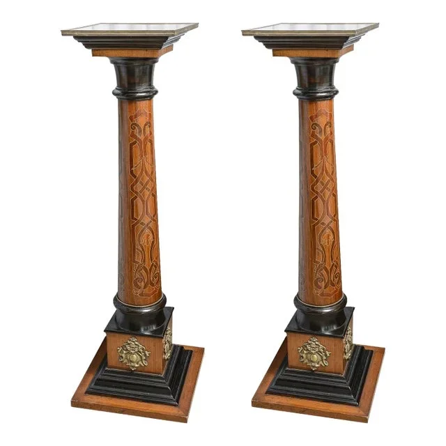 Decorative Wood Columns-A Pair