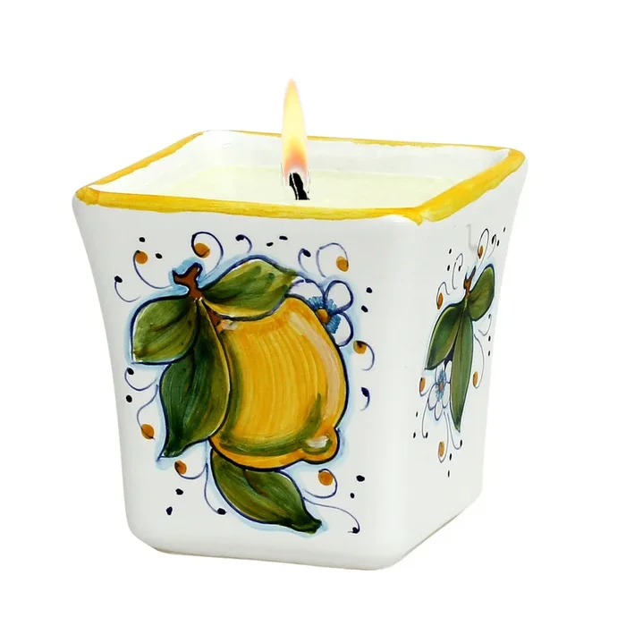 DERUTA CANDLES: Square Flared Candle Positano Limoni Design