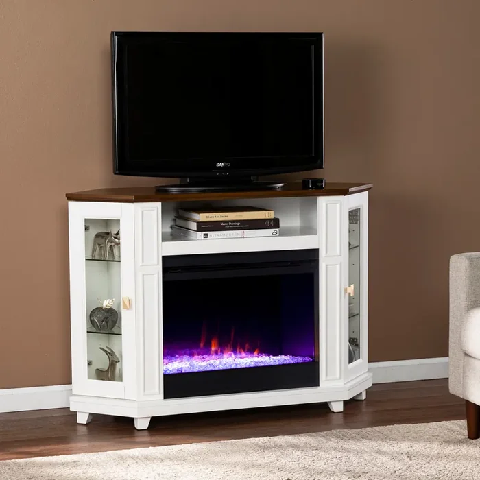 Dilvon Color Changing Fireplace W/ Media Storage