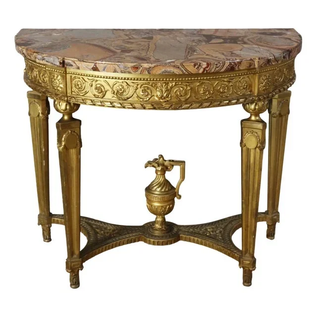 Directoire Console in Gilded Wood