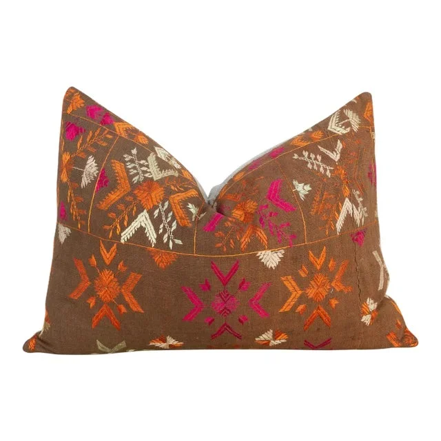 Diti Antique Indian Folk Lumbar Pillow