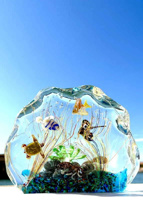 Dnepr – Murano Glass Aquarium With 8 Elements – Unique Piece 1/1