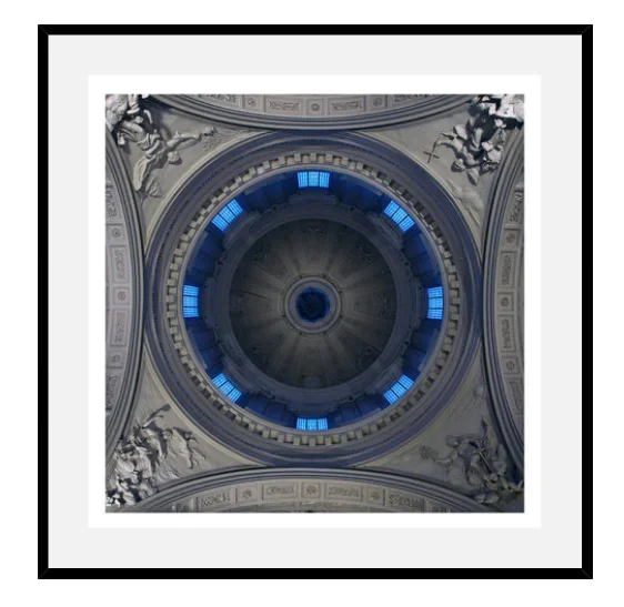 Dome Of St Aubin’s Cathedral, Namur, Belgium On Rag Paper