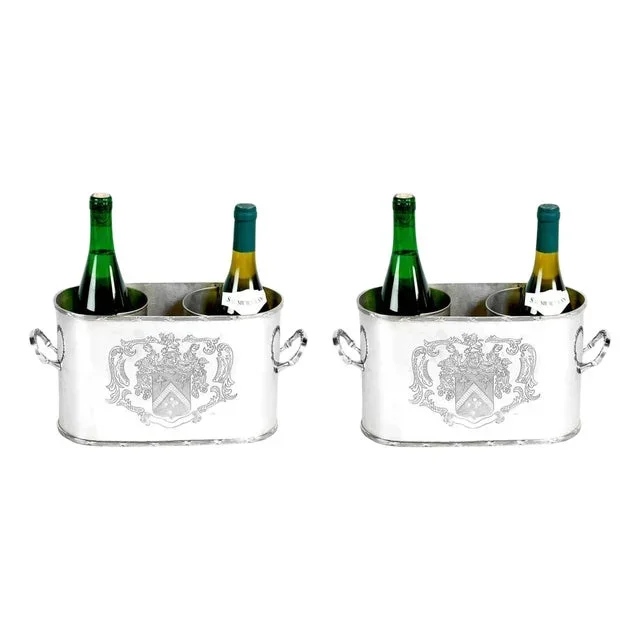 Double Silver-Plated Ice Buckets, Set of 2
