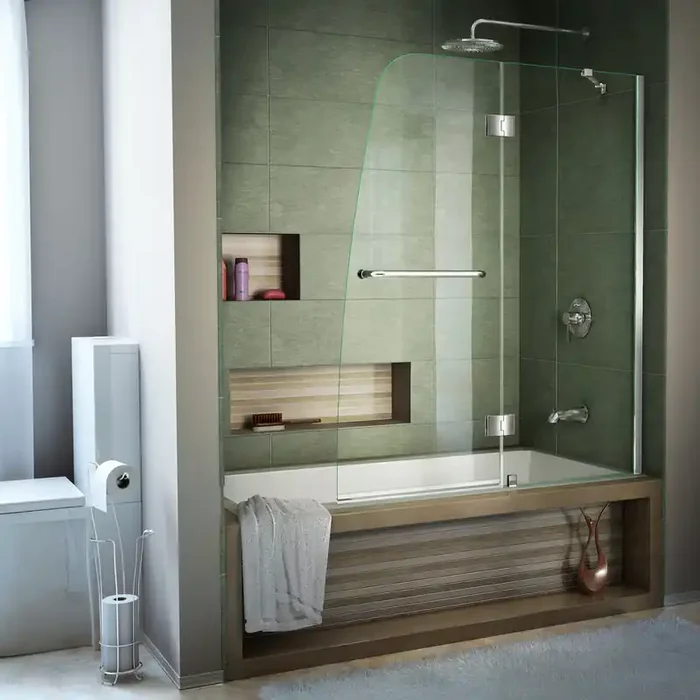 Dreamline Aqua 48 In. W X 58 In. H Frameless Hinged Tub Door – SHDR-3148586