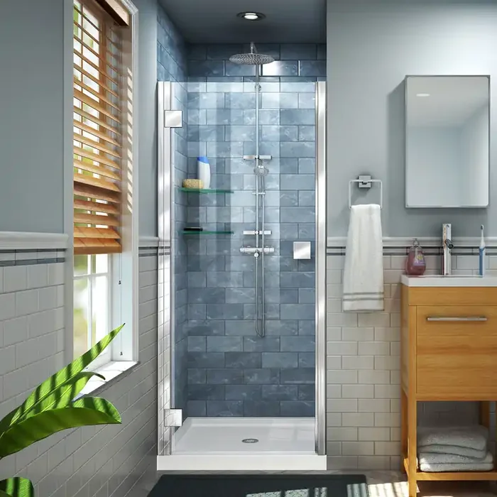 Dreamline Lumen 40-41 In. W By 72 In. H Semi-frameless Hinged Shower Door – SHDR-5340720
