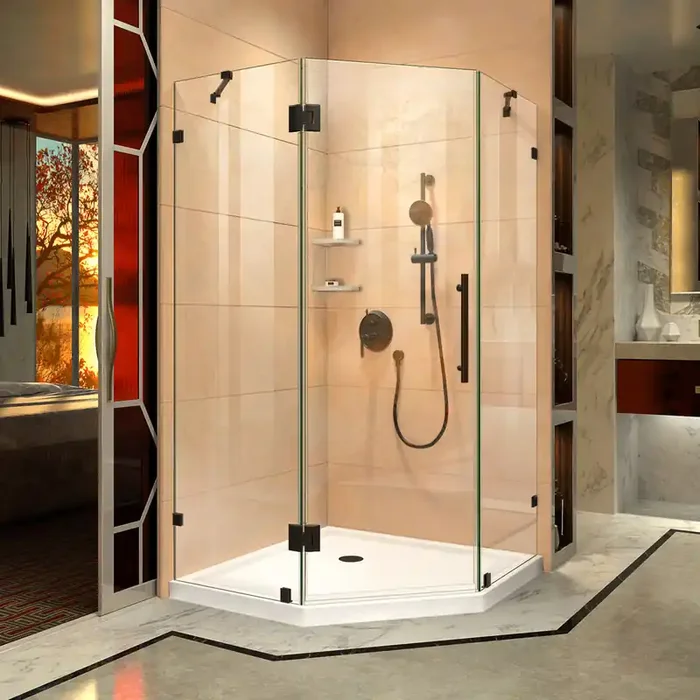 Dreamline Prism Lux 40 3/8 In. X 40 3/8 In. X 72 In. Fully Frameless Hinged Shower Enclosure – SHEN-2240400