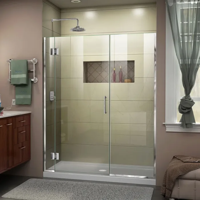 Dreamline Unidoor-x 57-57 1/2 In. W X 72 In. H Frameless Hinged Shower Door – D1292272
