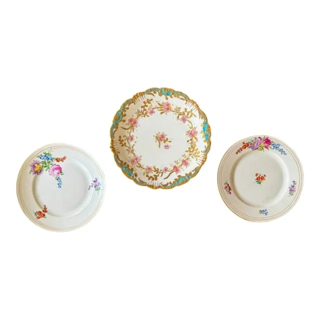 Dresden Cabinet Plates, Set of 3