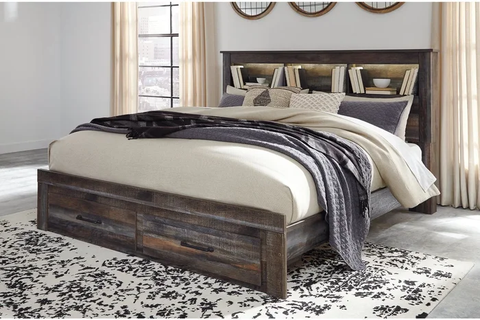 Drystan Multi King LED Bookcase Storage Panel Bed