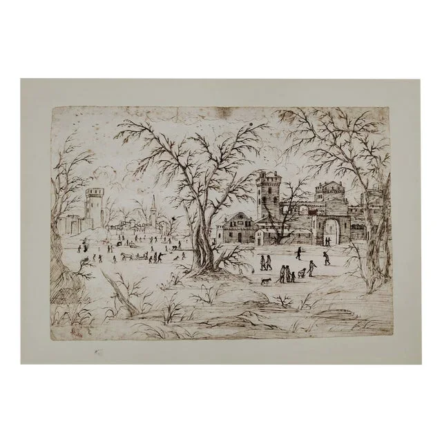 Dutch Artist, Landscape, Indian Ink Drawing, 1680