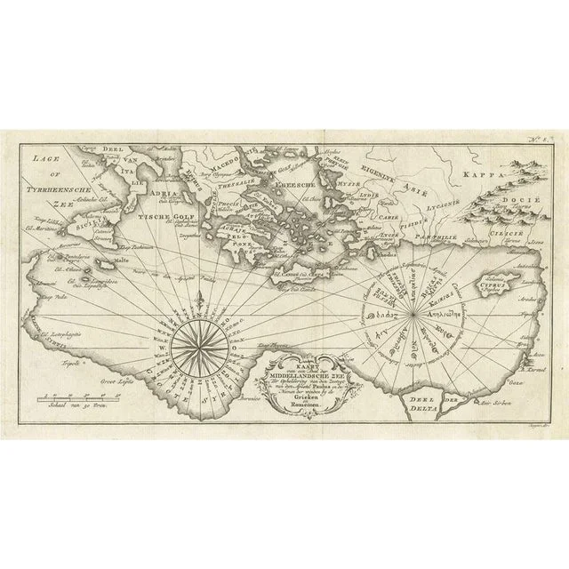 Dutch Map of the Region Around the Mediterranean Sea, 1773