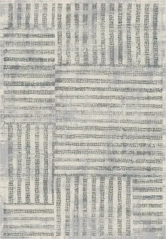 Dynamic Mosaic Machine-made 1671 Cream/grey Area Rugs