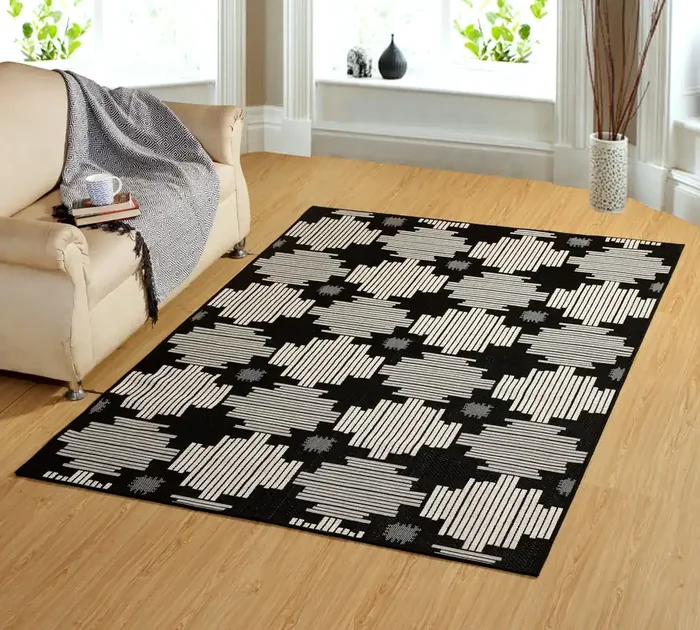 Dynamic Villa Machine-made 1644 Ivory/black Area Rugs