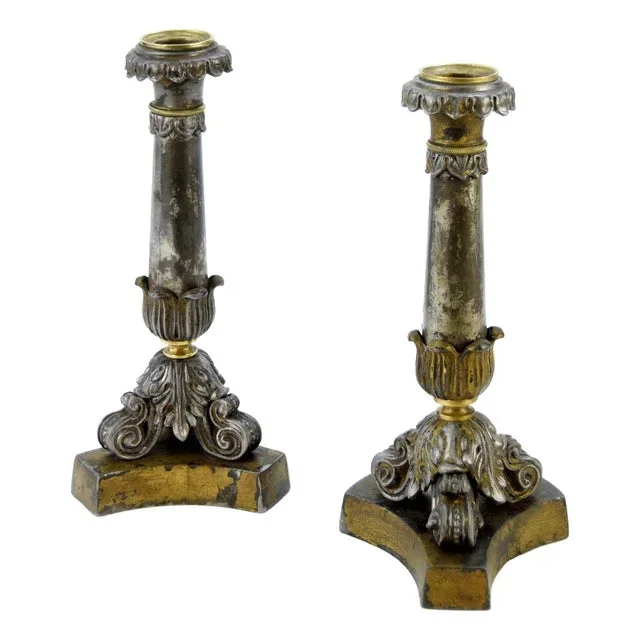 Early 19th Century Empire Candle Holders, Set of 2