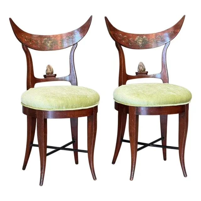 Early 19th Century German Biedermeier Painted Mahogany Chairs – Pair