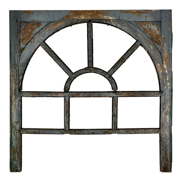 Early 20th Century Architectural Salvaged Wooden Window Frame for Wall Decor