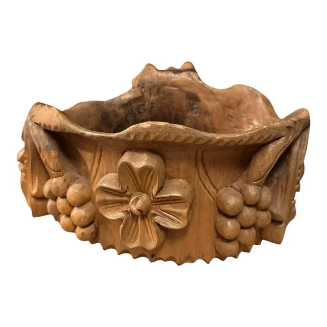 Early 20th Century Baroque Carved Wood Jardiniere Planter