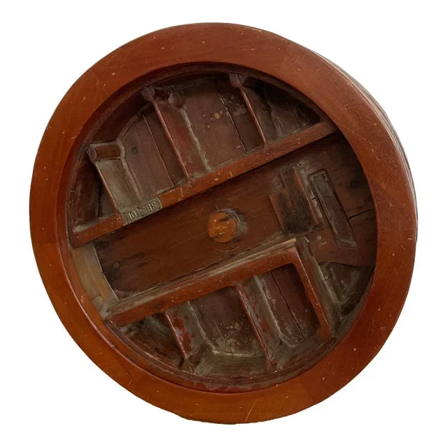 Early 20th Century Round Wooden Factory Mold With Multiple Cubbies