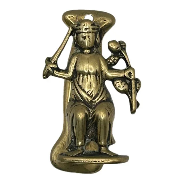 Early 20th Century Small Brass Edward the Confessor Door Knocker