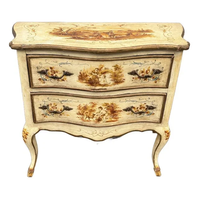 Early 20th Century Venetian Painted Two Drawer Commode