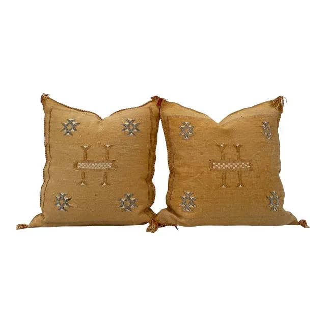 Early 21 St Century Moroccan Orange Sabra Pillow Covers – a Pair