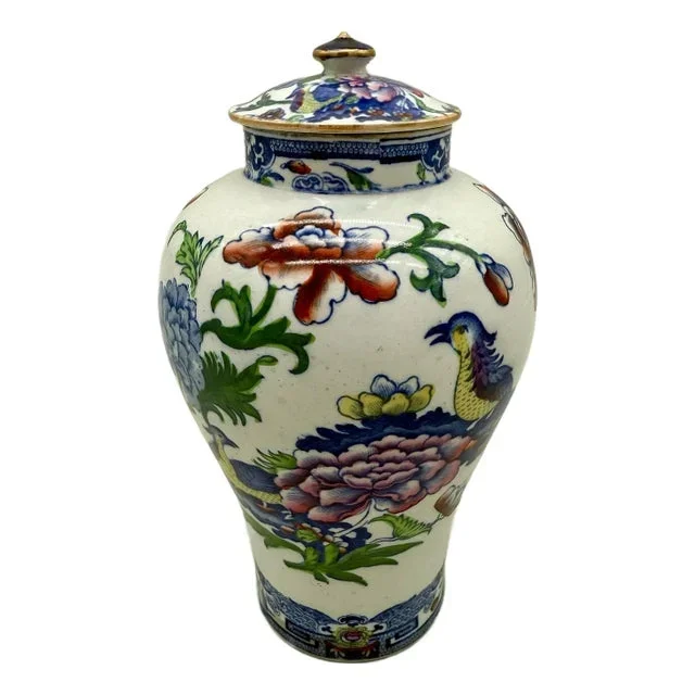Early Mason’s Patent Ironstone Lidded Jar “B 9799” Pattern, Circa 1815–1820