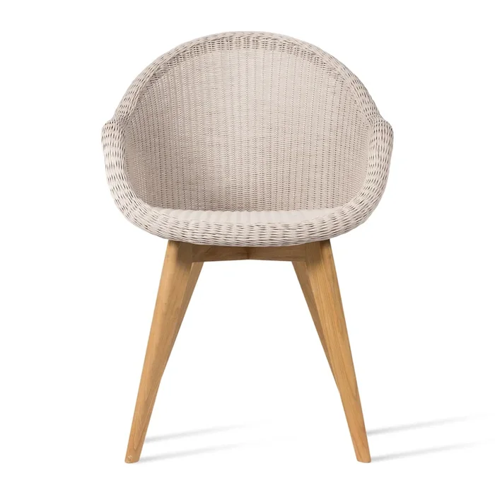 Edgard Outdoor Dining Chair with Wood Base