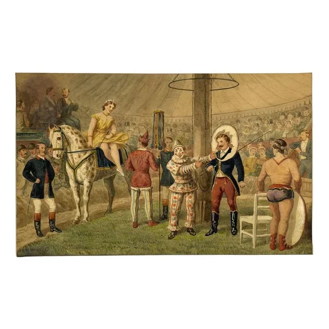 Edward Benjamin Herberte, Victorian Circus in the Ring, 1885, Watercolour