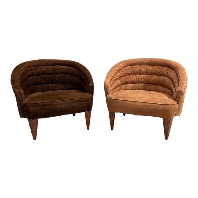 Edward Wormley for Dunbar Pair Janus Lounge Chairs, 1957