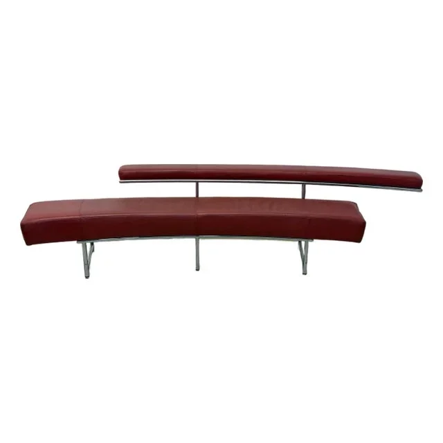 Eileen Gray “Monte Carlo” Red Leather and Chrome Sofa for ClassiCon