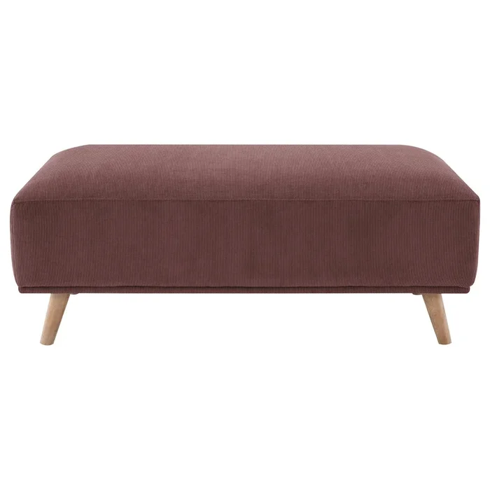 Elizabeth Wine Red Corduroy Upholstered Ottoman