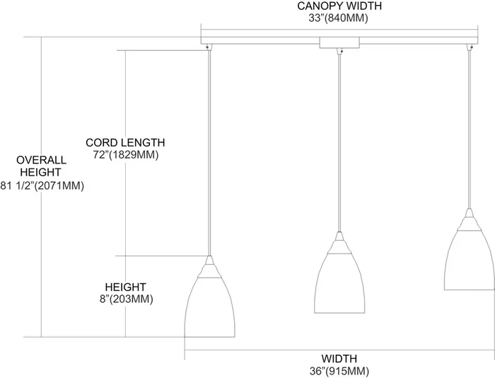 ELK Lighting Arco Baleno 3-Light Mini Pendant – 416-3L-M