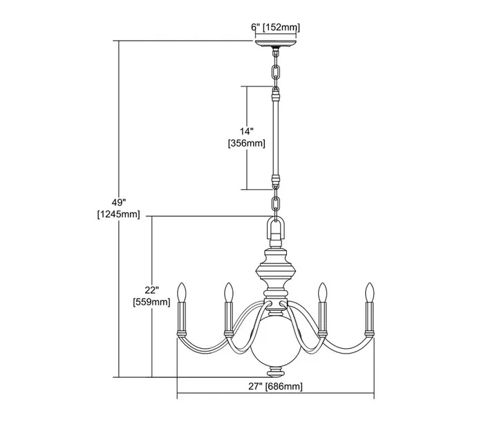 ELK Lighting Neo Classica 6-Light Chandelier – 32313/6