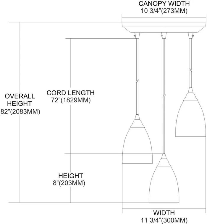ELK Lighting Pierra 3-Light Mini Pendant – 527-3SY