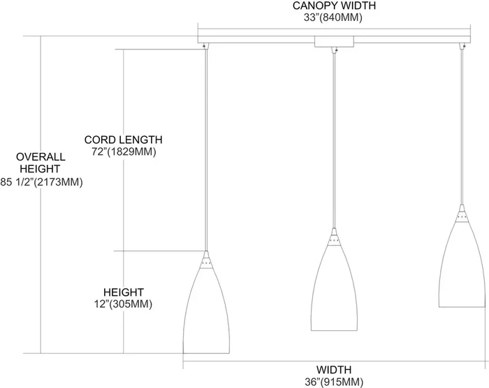 ELK Lighting Vesta 3-Light Mini Pendant – 2582/3L