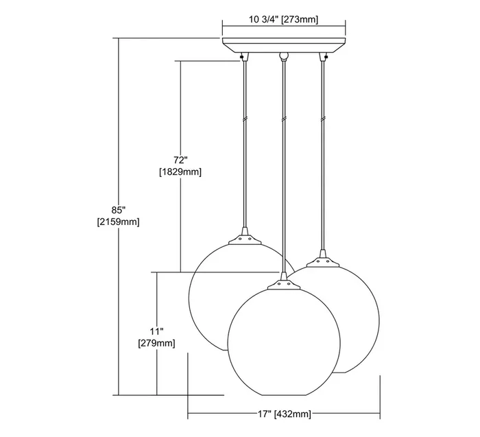 ELK Lighting Watersphere 3-Light Mini Pendant – 31380/3AQ