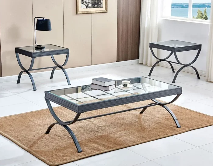 Emerson 3-Pack Set, Silver(Pack Includes Cocktail & 2 End Tables)