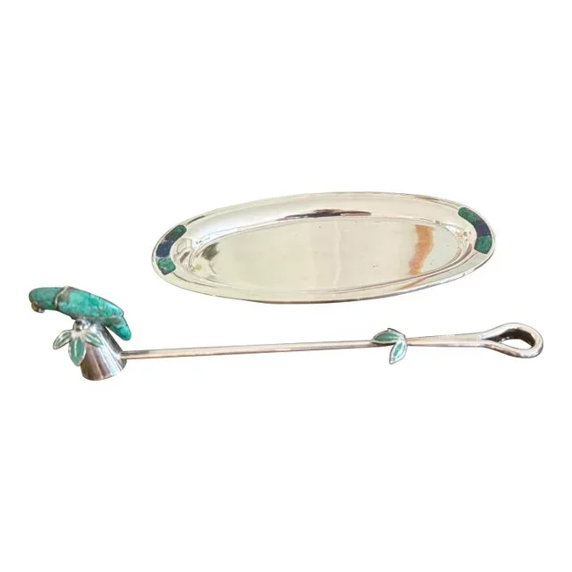 Emilia Castillo Parrot Candle Snuffer and Tray