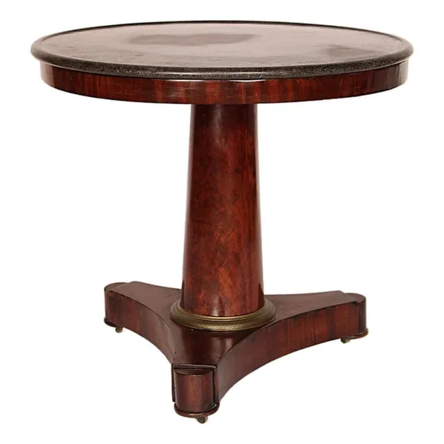 Empire Mahogany Marble Top Center Table